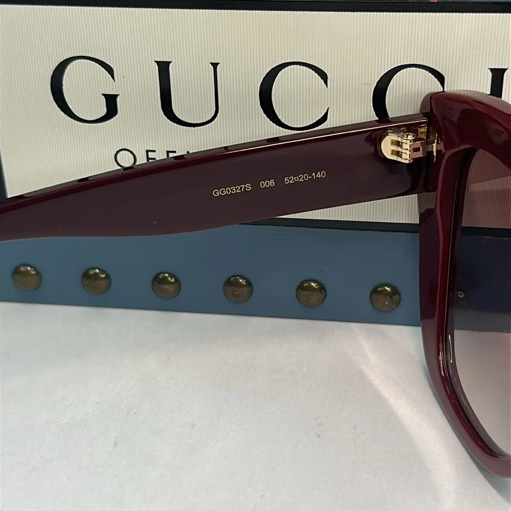 New Authentic Gucci Oversized GG0327S 006 Butterfly Sunglasses - Picture 15 of 15